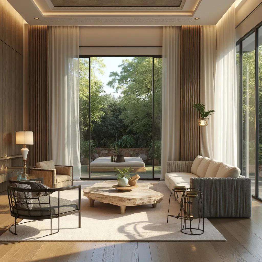 Projeto de design de interiores com elementos brasileiros